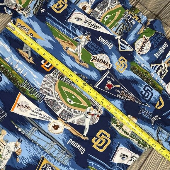 San Diego Padres MLB Reyn Spooner Sports Hawaiian Shirt 1998 NL Champs Pennant L - Picture 5 of 6